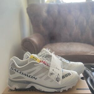 Salomon White and Gray Running Shoes